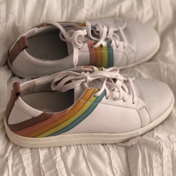 Rainbow white sneakers